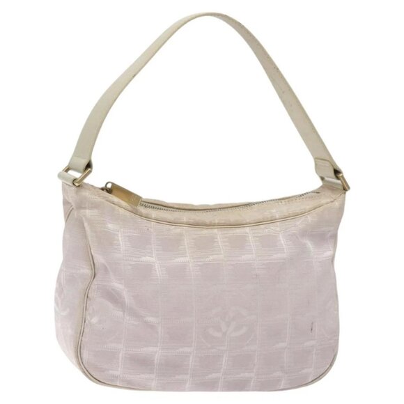 CHANEL New Travel Line Shoulder Bag Nylon Pink Gold CC Auth bs27338 - Picture 1 of 16